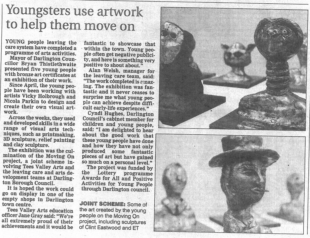2010 - Northern Echo, Youngsters use artwork to help them move