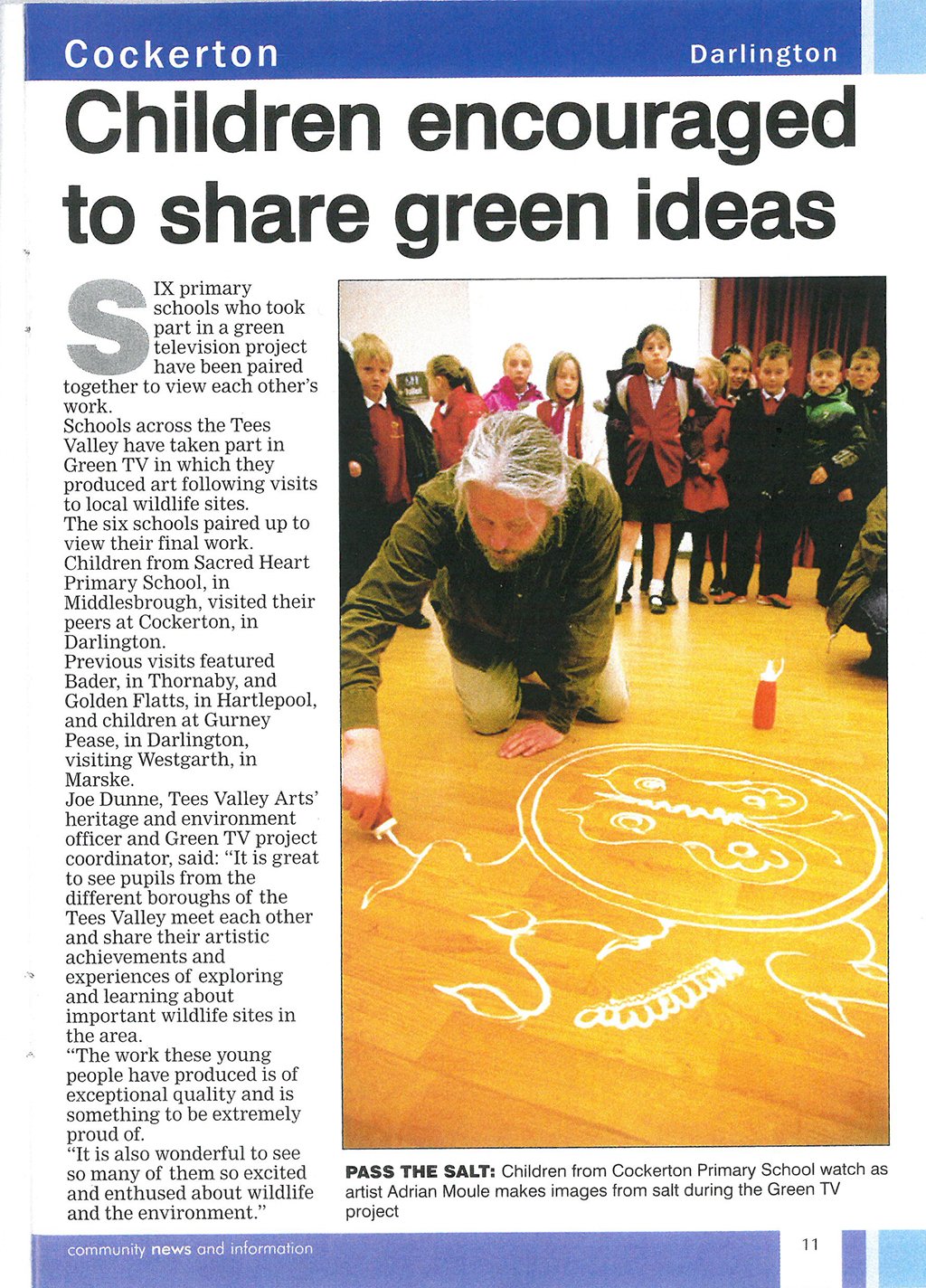 2011- Darlington Dispatch, Children encouraged to share green ideas