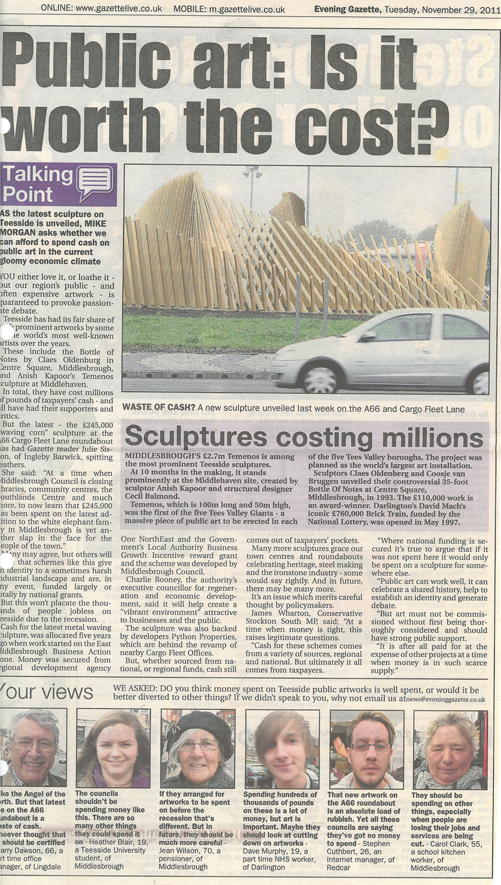 2011-11-29, Evening Gazette1