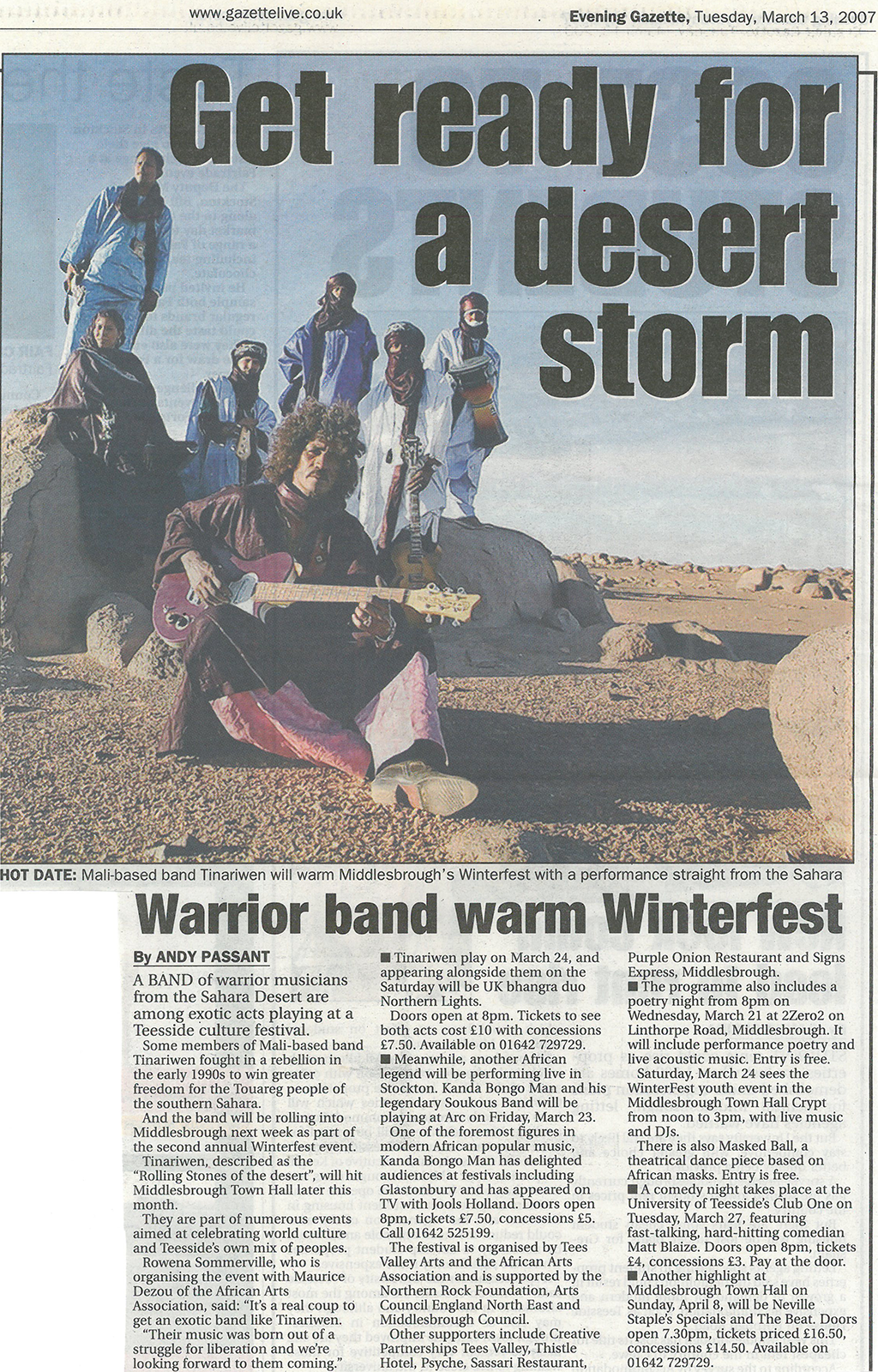 2007-03-13, Evening Gazette, Get ready for a desert storm Winterfest